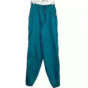 Patagonia Vintage Teal Nylon Hiking Windbreaker Ankle Zip Jogger Pants Large